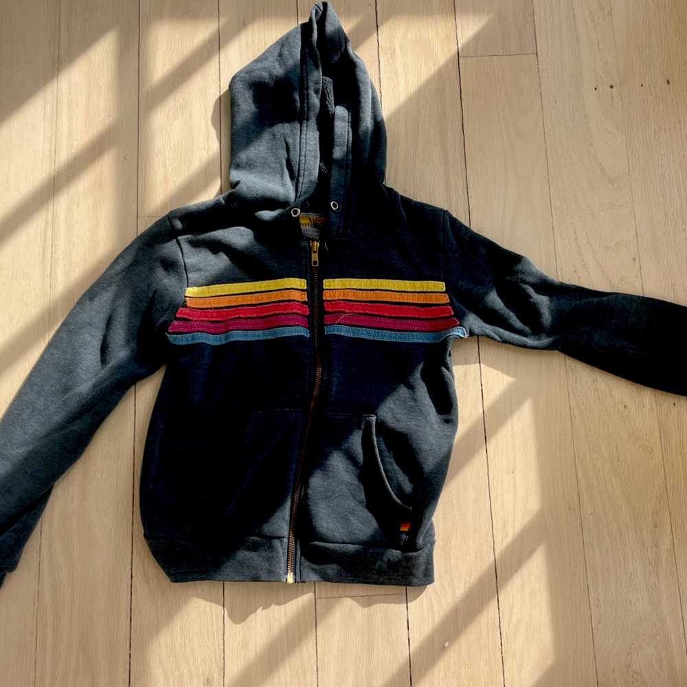 Aviator nation, kids size 12 striped sweatshirt